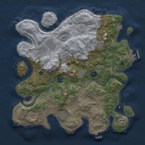 Thumbnail Rust Map: Procedural Map, Size: 3500, Seed: 1289453100, 14 Monuments