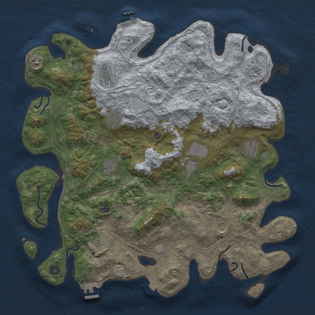 Rust Map: Procedural Map, Size: 4500, Seed: 487757457, 19 Monuments