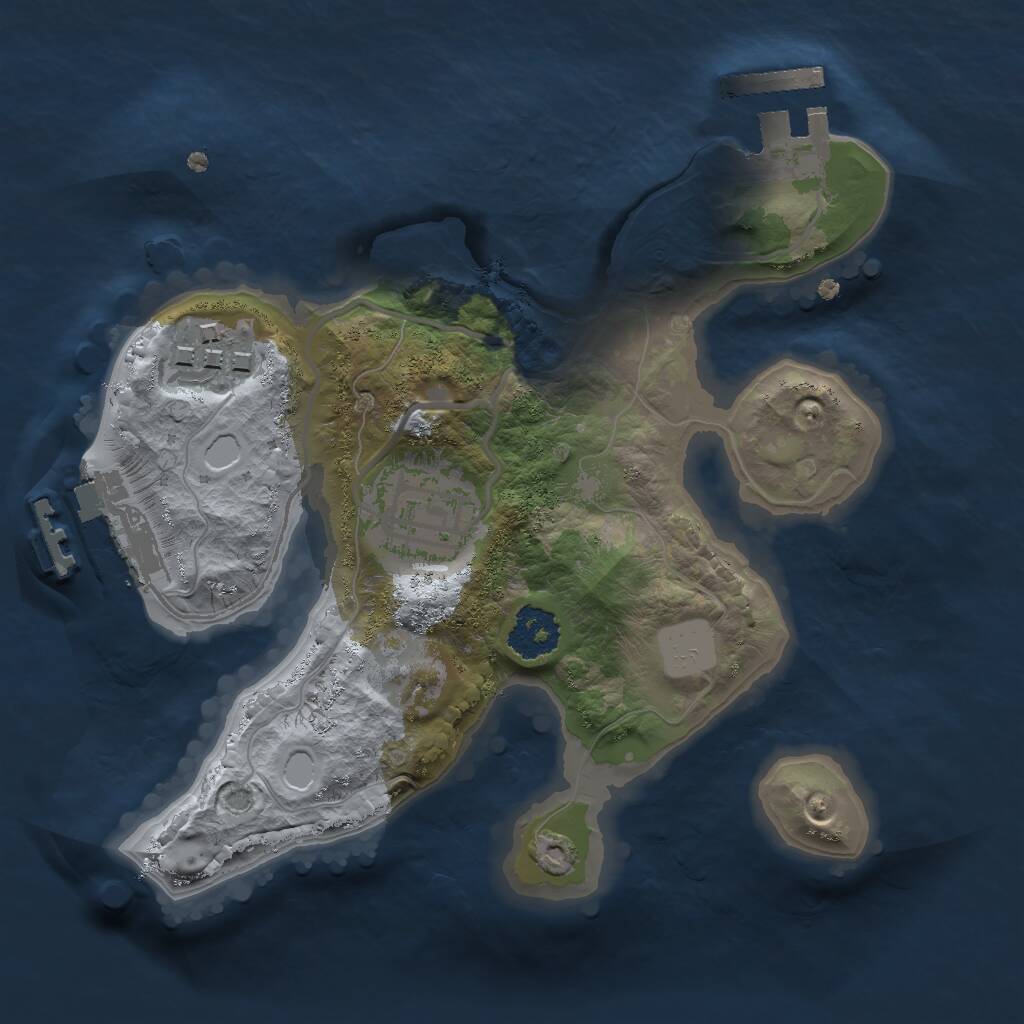 Rust Map: Procedural Map, Size: 2000, Seed: 283289611, 5 Monuments