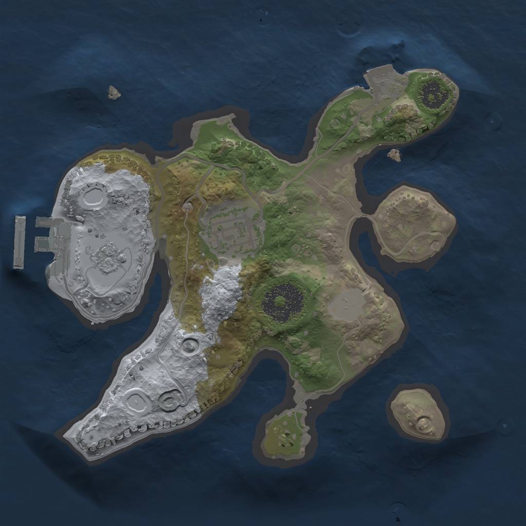 Rust Map: Procedural Map, Size: 2000, Seed: 283289611, 6 Monuments