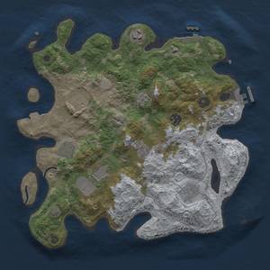 Thumbnail Rust Map: Procedural Map, Size: 3500, Seed: 1428496081, 16 Monuments