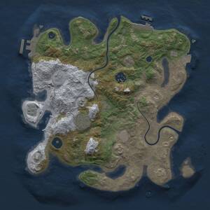 Thumbnail Rust Map: Procedural Map, Size: 3000, Seed: 360414347, 9 Monuments