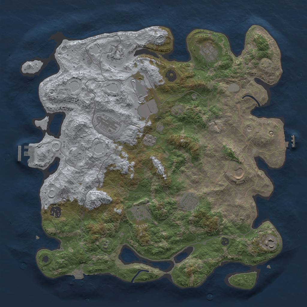 Rust Map: Procedural Map, Size: 4000, Seed: 1574430298, 18 Monuments