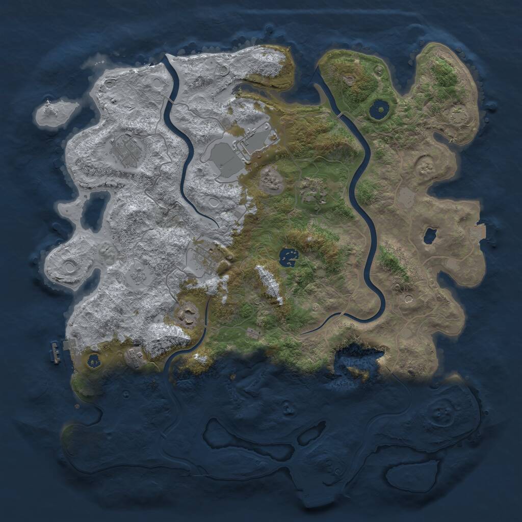 Rust Map: Procedural Map, Size: 4000, Seed: 1574430298, 13 Monuments