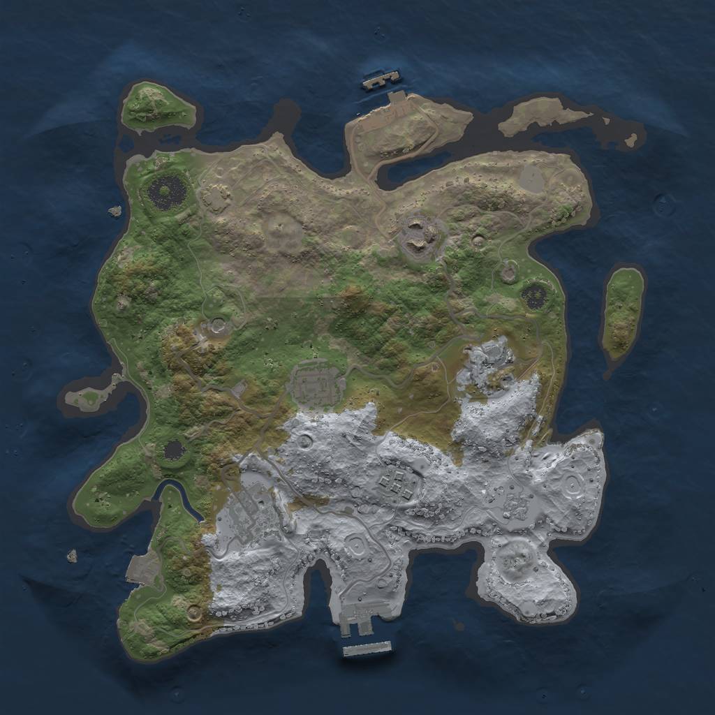 Rust Map: Procedural Map, Size: 3000, Seed: 21957, 13 Monuments