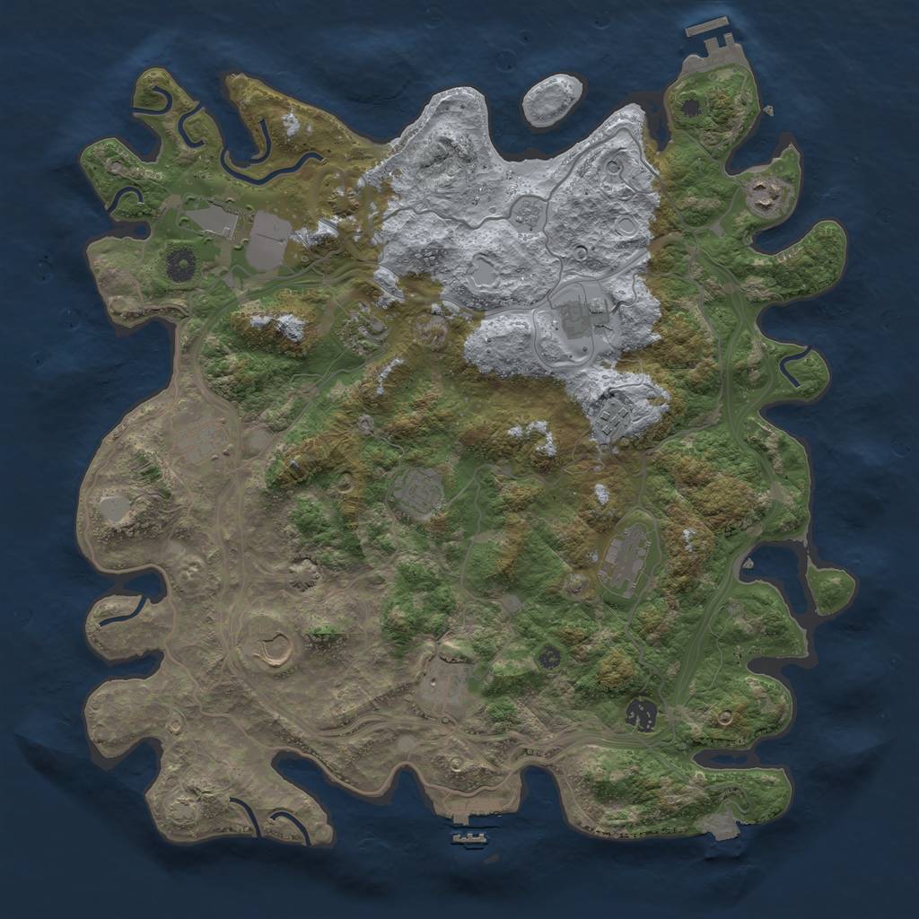 Rust Map: Procedural Map, Size: 4250, Seed: 1342207371, 19 Monuments