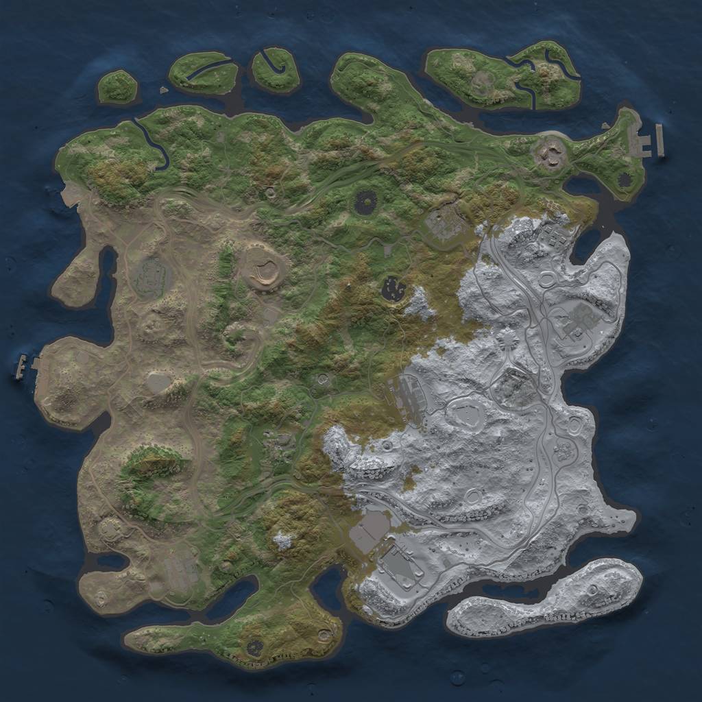 Rust Map: Procedural Map, Size: 4350, Seed: 1082024, 19 Monuments