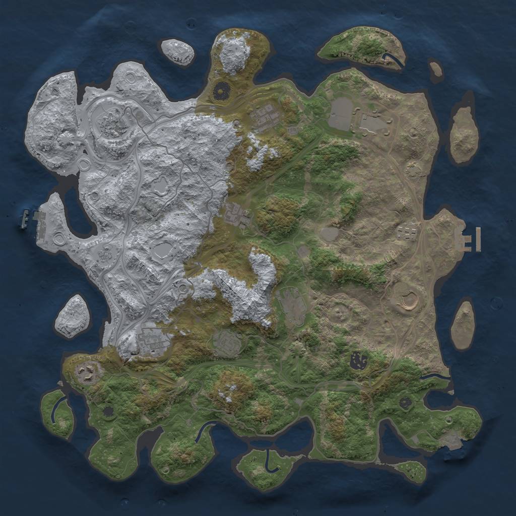 Rust Map: Procedural Map, Size: 4250, Seed: 2060777811, 19 Monuments