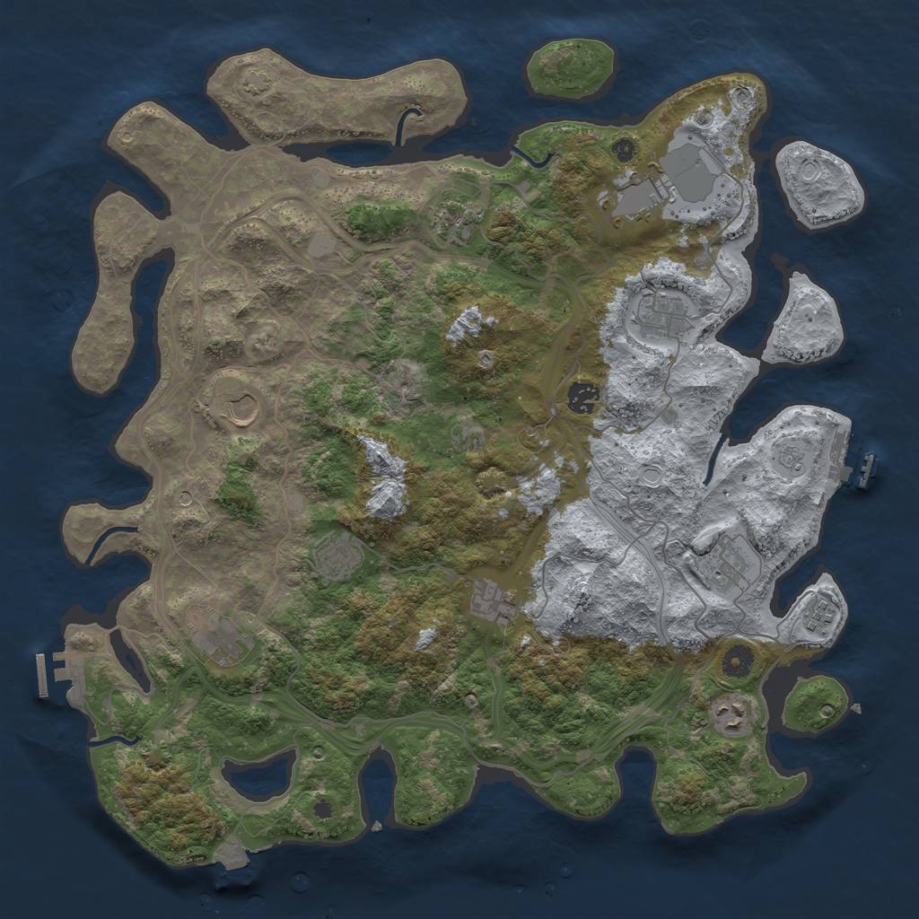 Rust Map: Procedural Map, Size: 4250, Seed: 177386607, 19 Monuments