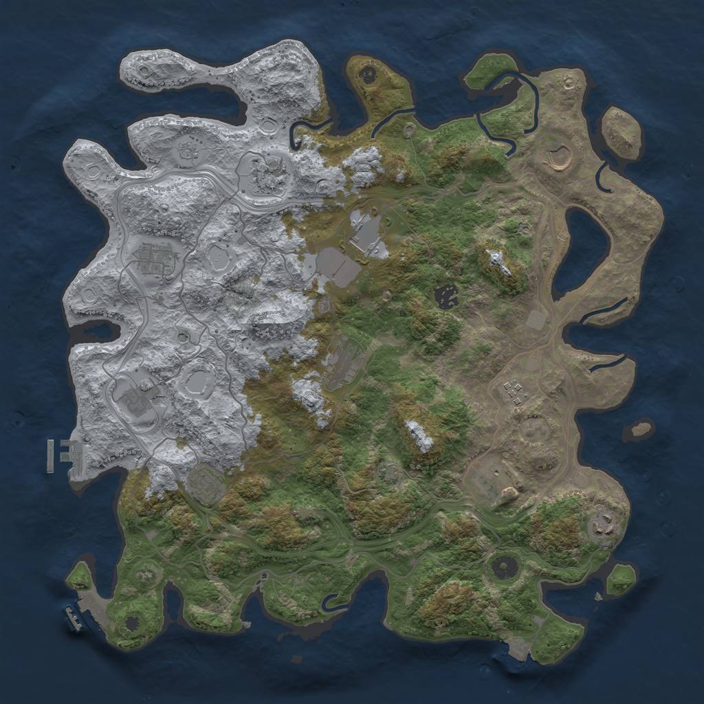 Rust Map: Procedural Map, Size: 4250, Seed: 837467465, 19 Monuments