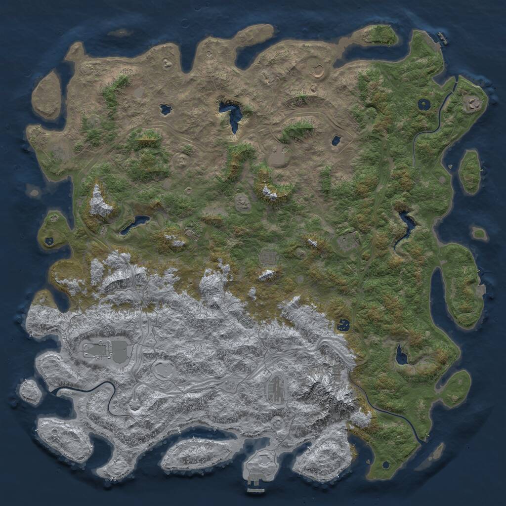 Rust Map: Procedural Map, Size: 6000, Seed: 15442, 17 Monuments