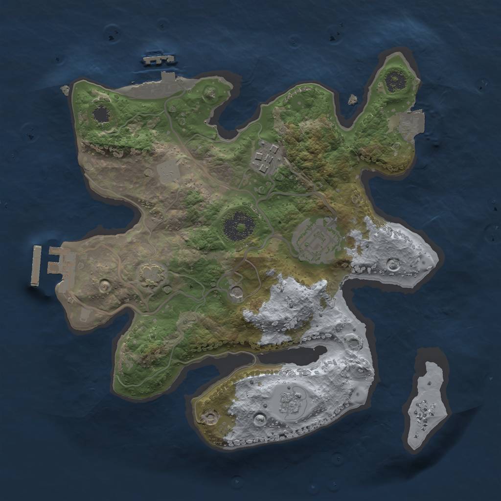 Rust Map: Procedural Map, Size: 2500, Seed: 838198813, 10 Monuments