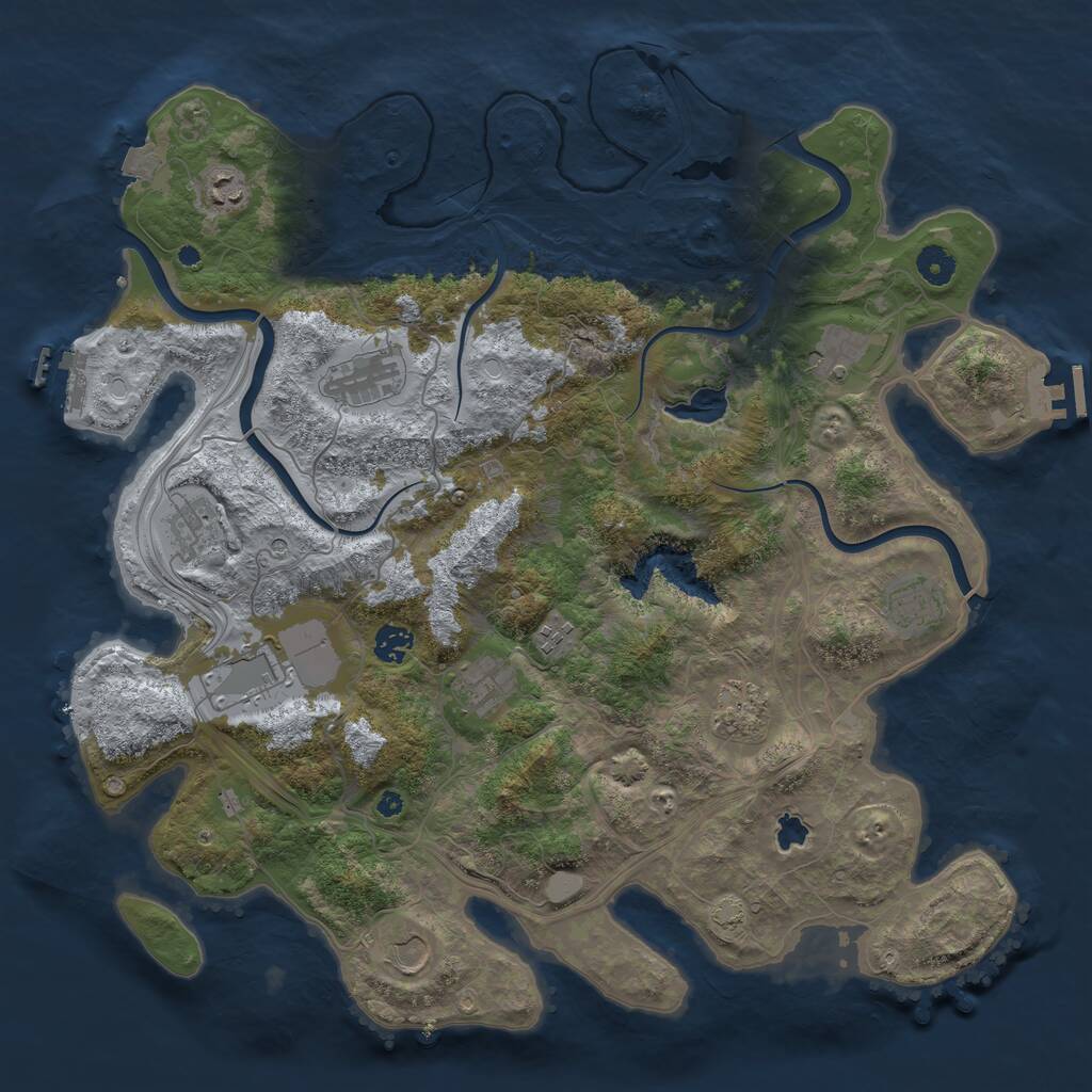 Rust Map: Procedural Map, Size: 4250, Seed: 537241169, 16 Monuments