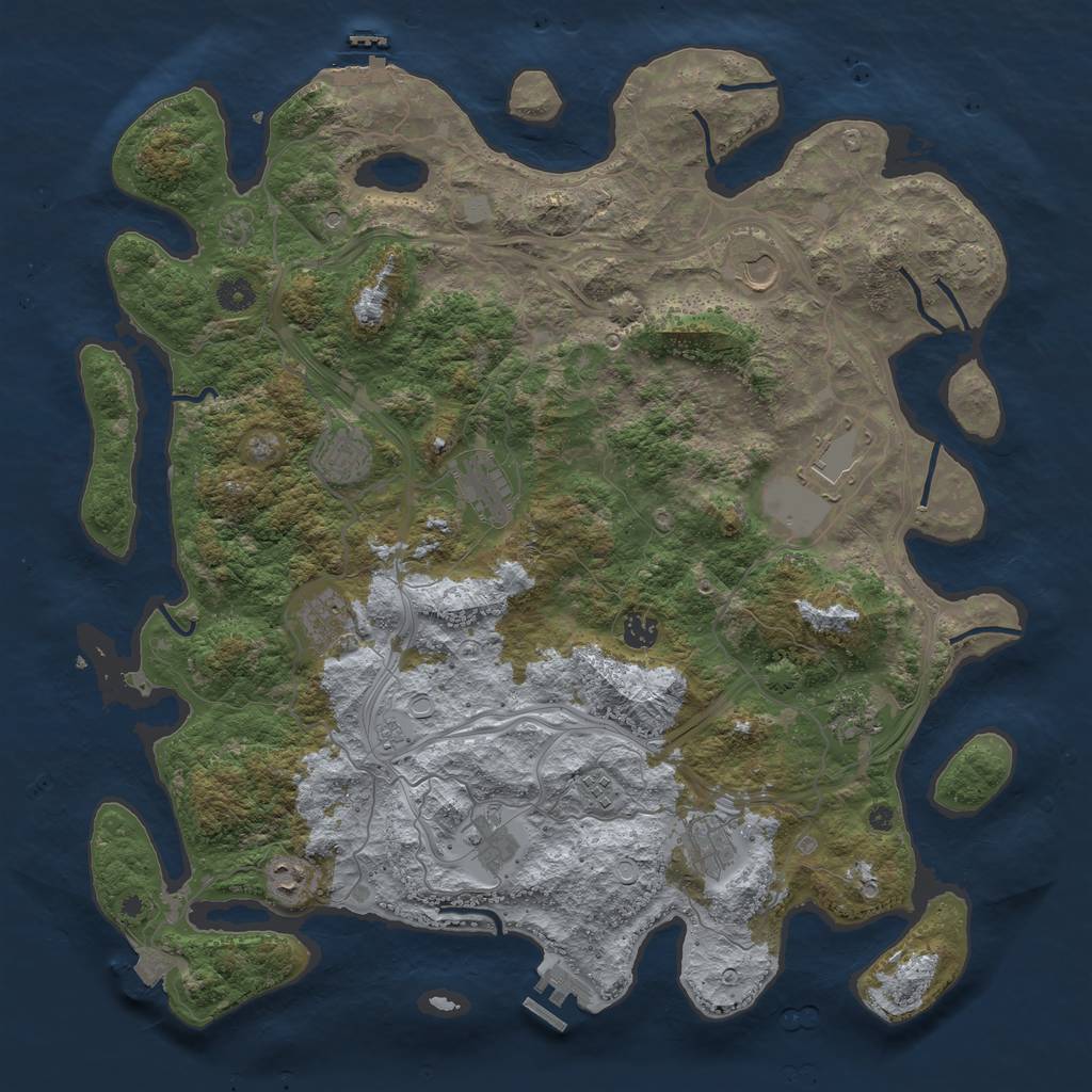 Rust Map: Procedural Map, Size: 4500, Seed: 17014, 19 Monuments
