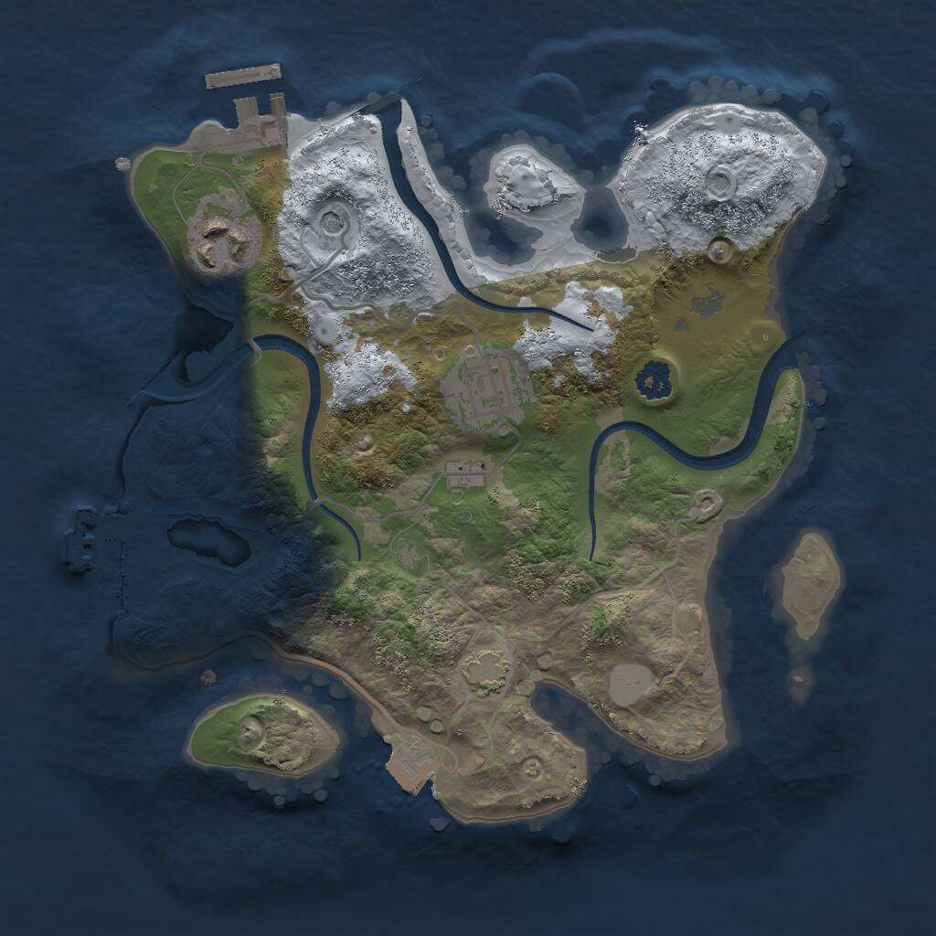 Rust Map: Procedural Map, Size: 2500, Seed: 577448153, 7 Monuments
