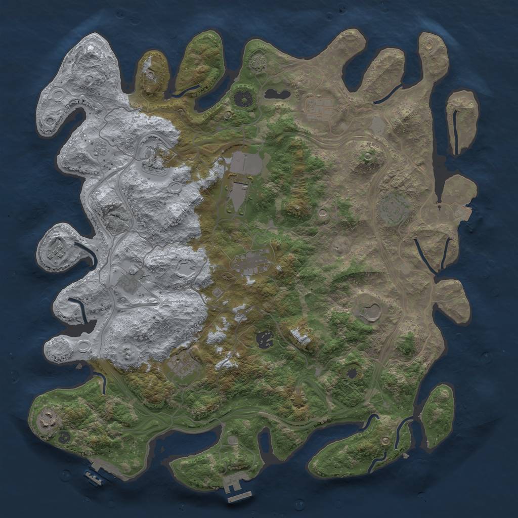 Rust Map: Procedural Map, Size: 4250, Seed: 1195454199, 19 Monuments