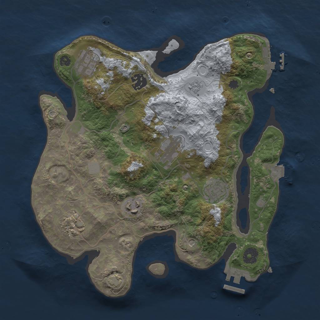 Rust Map: Procedural Map, Size: 3000, Seed: 412377839, 14 Monuments