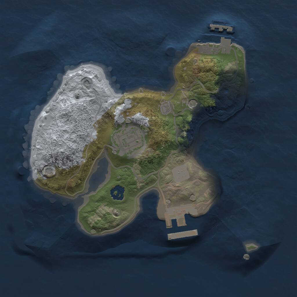 Rust Map: Procedural Map, Size: 2000, Seed: 832027392, 5 Monuments