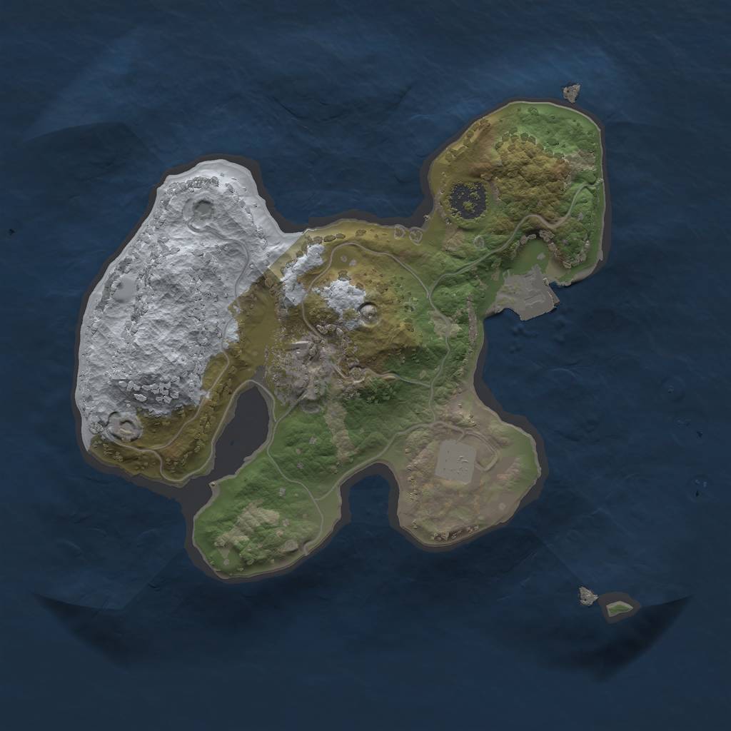 Rust Map: Procedural Map, Size: 2000, Seed: 832027392, 3 Monuments