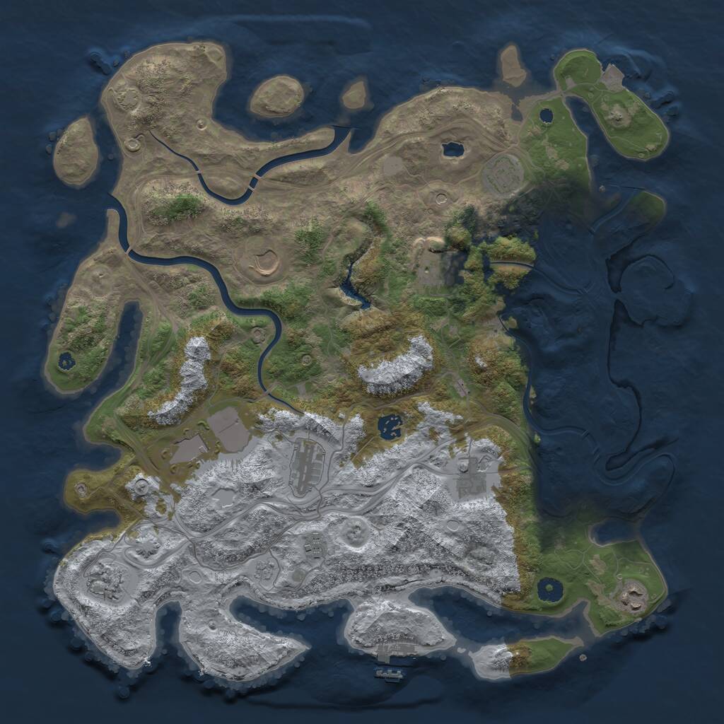 Rust Map: Procedural Map, Size: 4250, Seed: 92454585, 16 Monuments
