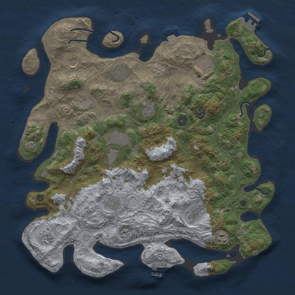 Rust Map: Procedural Map, Size: 4250, Seed: 92454585, 19 Monuments