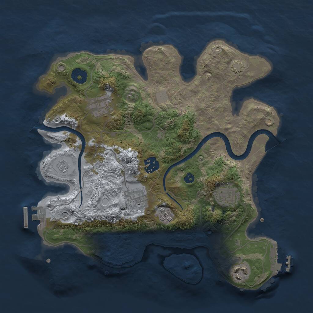 Rust Map: Procedural Map, Size: 3000, Seed: 826339003, 12 Monuments