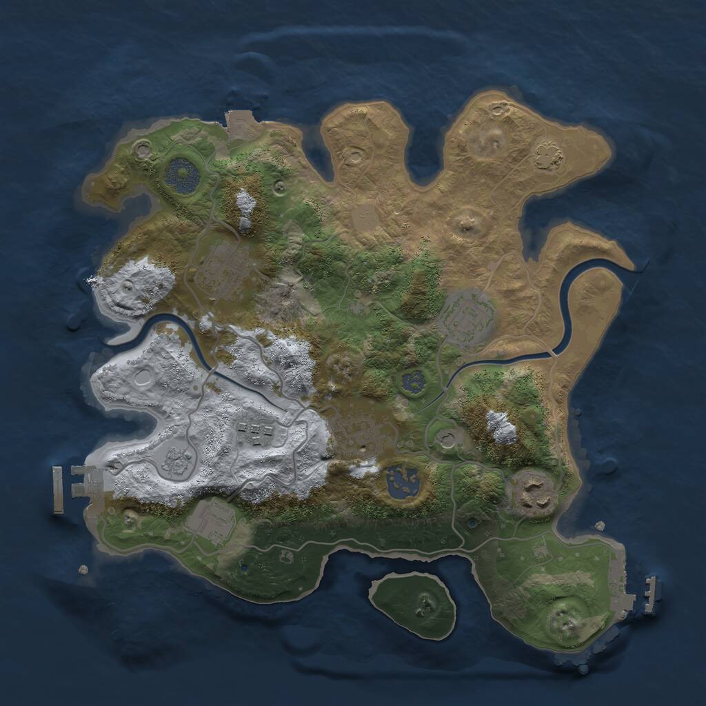 Rust Map: Procedural Map, Size: 3000, Seed: 826339003, 12 Monuments