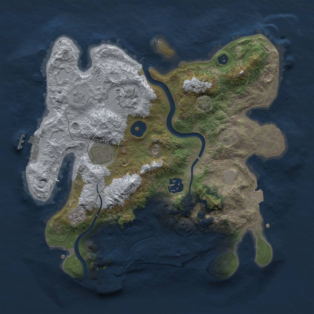 Rust Map: Procedural Map, Size: 3000, Seed: 1504399049, 10 Monuments