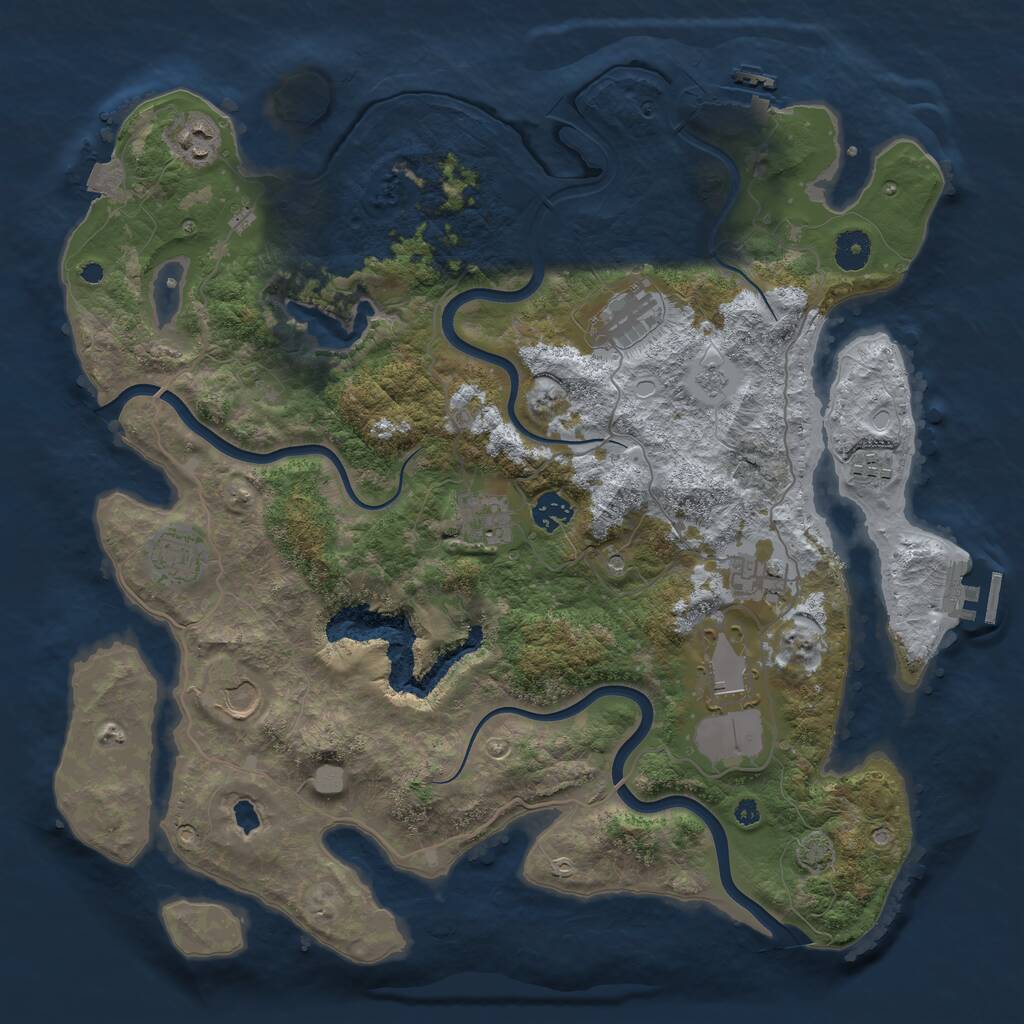 Rust Map: Procedural Map, Size: 4000, Seed: 1377787638, 15 Monuments