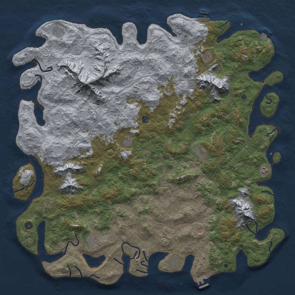 Rust Map: Procedural Map, Size: 6000, Seed: 6727, 19 Monuments