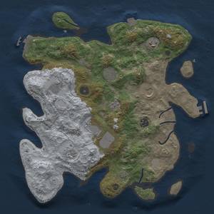 Thumbnail Rust Map: Procedural Map, Size: 3500, Seed: 632663253, 16 Monuments