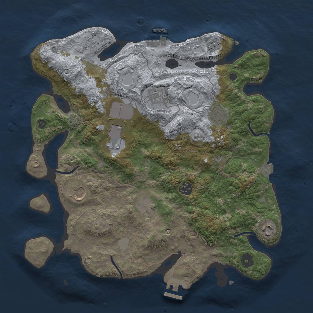 Rust Map: Procedural Map, Size: 3500, Seed: 248554014, 16 Monuments