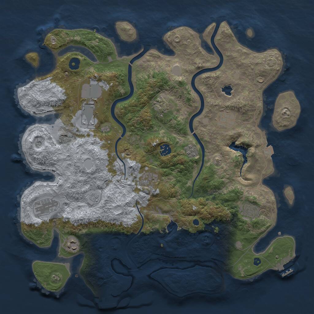 Rust Map: Procedural Map, Size: 4000, Seed: 551379650, 15 Monuments