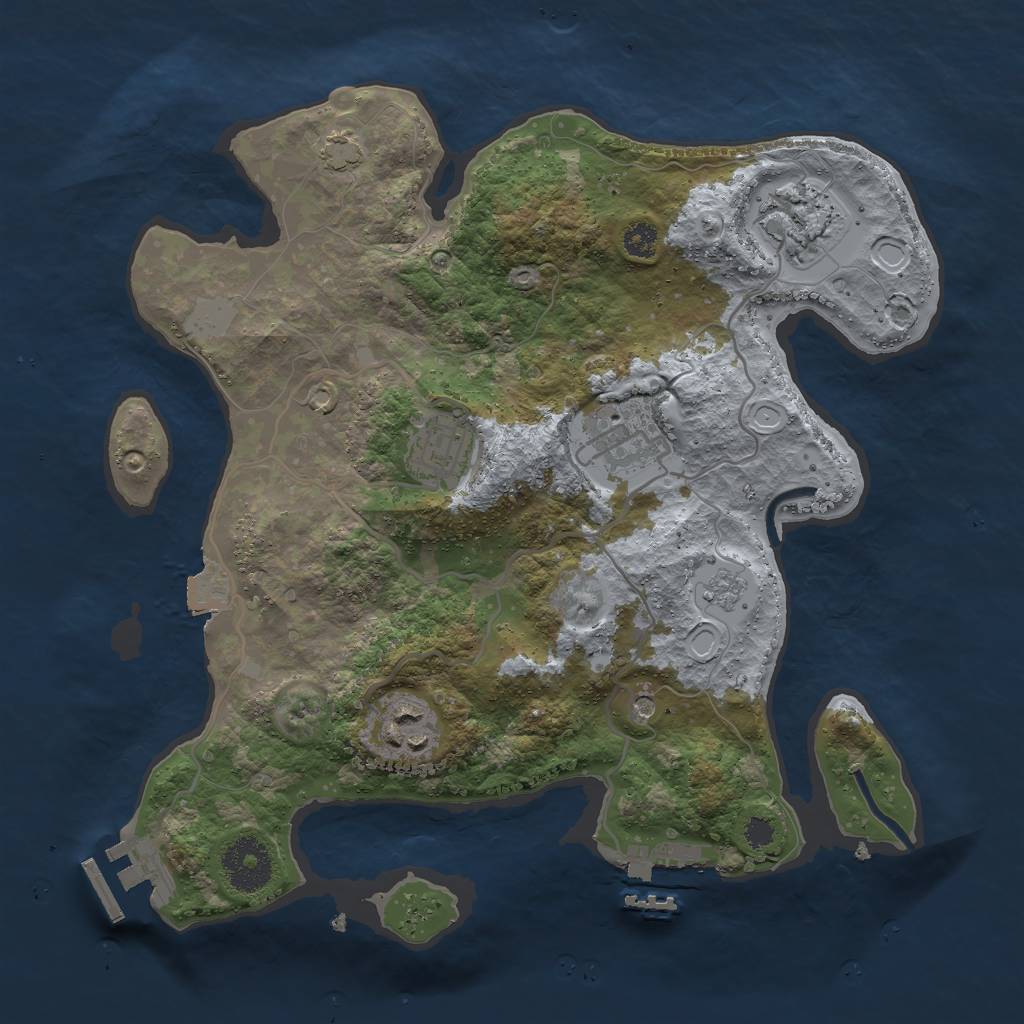 Rust Map: Procedural Map, Size: 3000, Seed: 479329, 12 Monuments