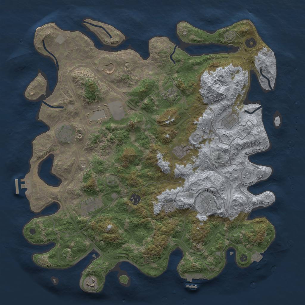 Rust Map: Procedural Map, Size: 4250, Seed: 351300953, 19 Monuments