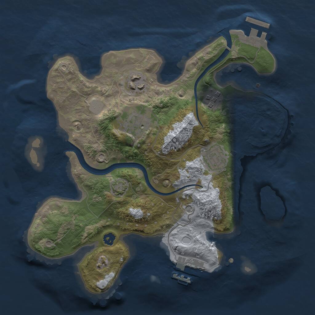Rust Map: Procedural Map, Size: 2600, Seed: 8060, 9 Monuments