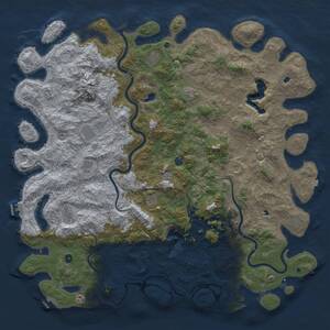 Thumbnail Rust Map: Procedural Map, Size: 6000, Seed: 1669480777, 17 Monuments