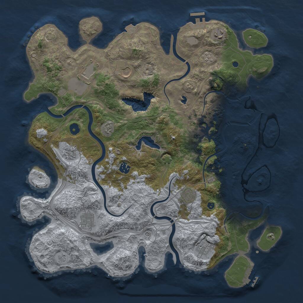 Rust Map: Procedural Map, Size: 4250, Seed: 8521004, 16 Monuments