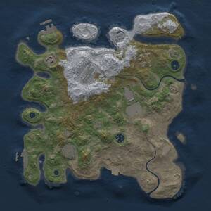 Thumbnail Rust Map: Procedural Map, Size: 3500, Seed: 1261138397, 11 Monuments