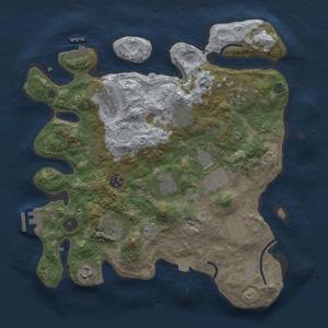 Thumbnail Rust Map: Procedural Map, Size: 3500, Seed: 1261138397, 17 Monuments