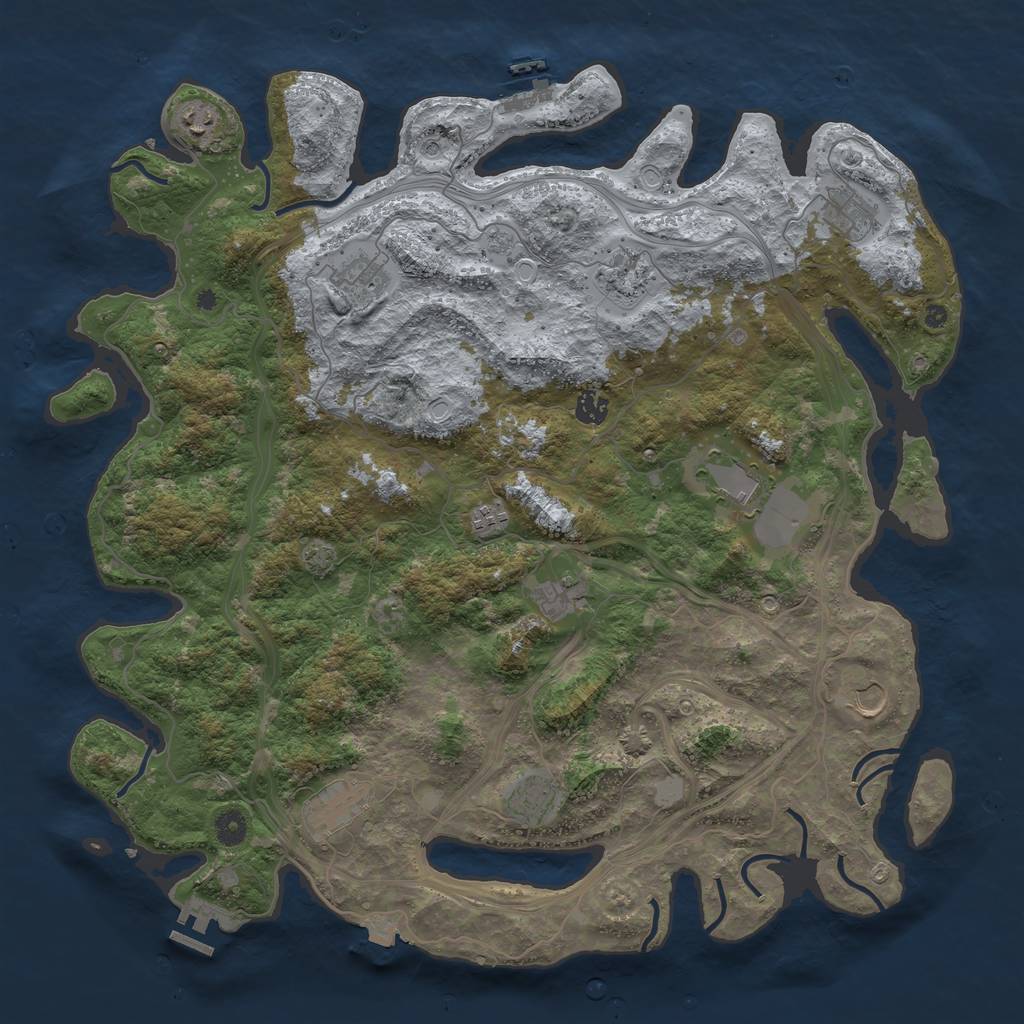 Rust Map: Procedural Map, Size: 4500, Seed: 145737823, 19 Monuments