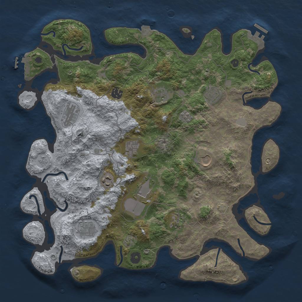 Rust Map: Procedural Map, Size: 4000, Seed: 568671556, 19 Monuments