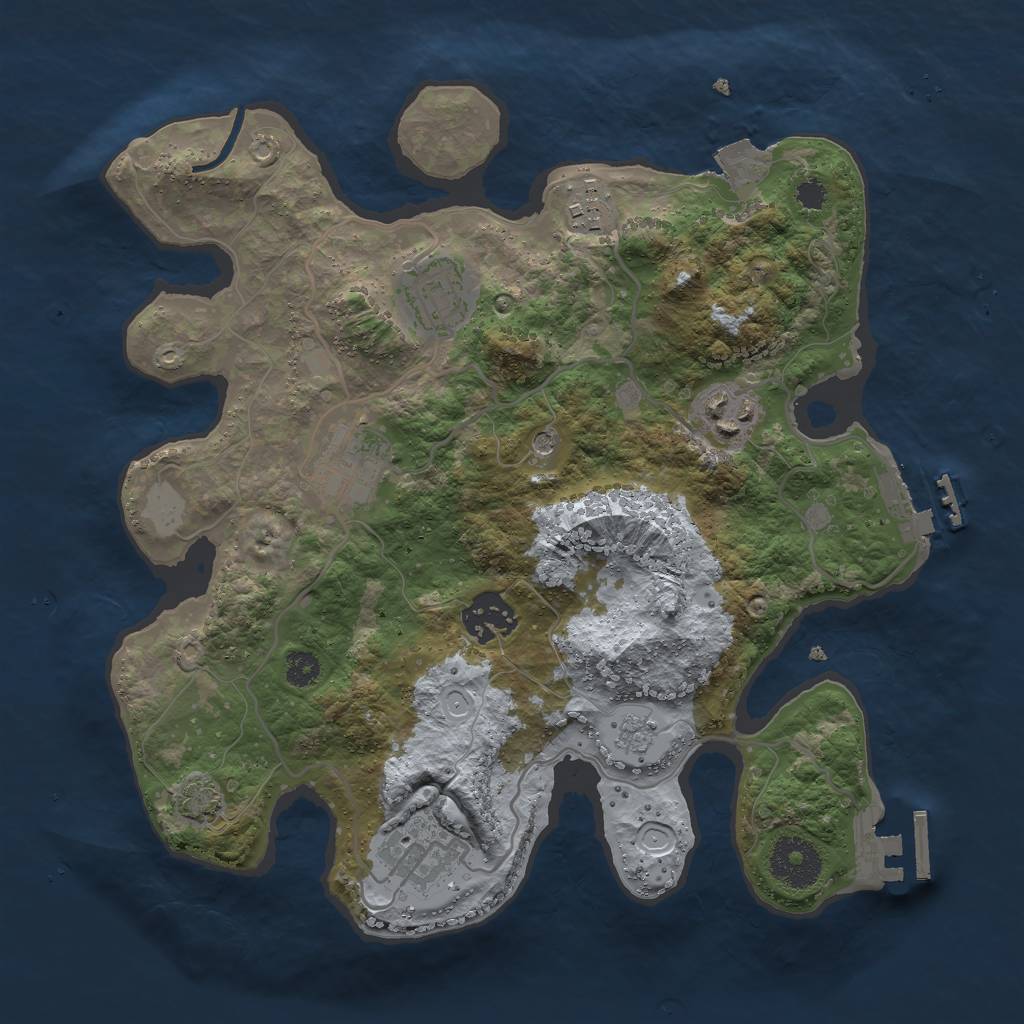 Rust Map: Procedural Map, Size: 3000, Seed: 1118, 14 Monuments