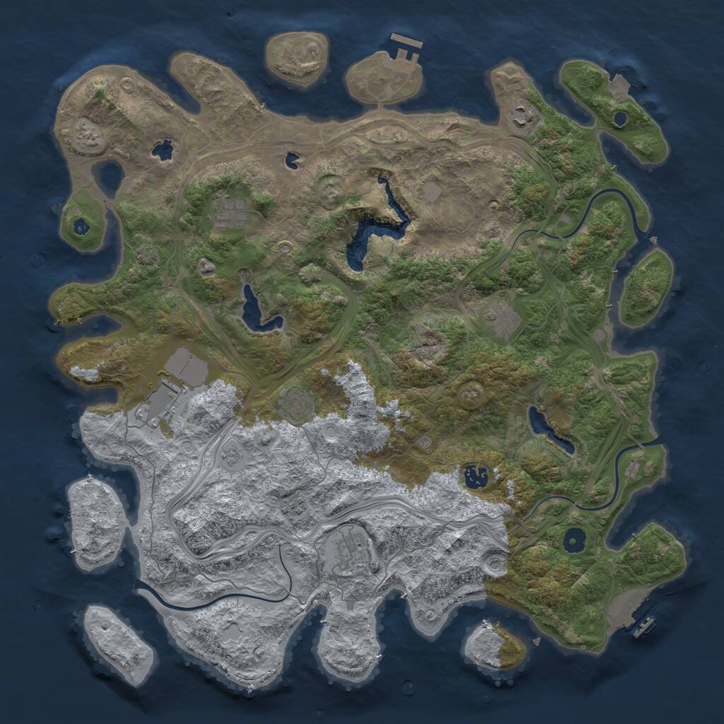 Rust Map: Procedural Map, Size: 4500, Seed: 314382703, 14 Monuments