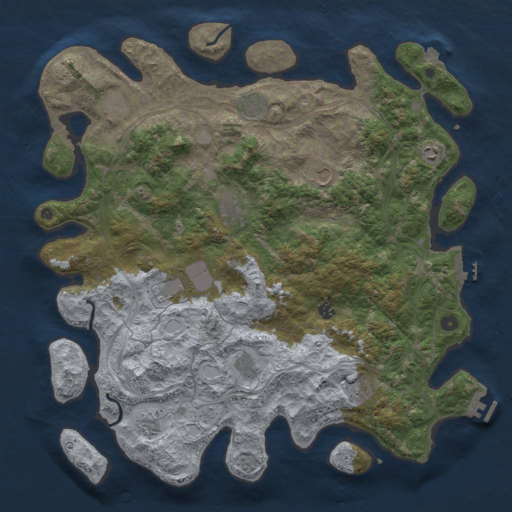 Rust Map: Procedural Map, Size: 4500, Seed: 314382703, 19 Monuments