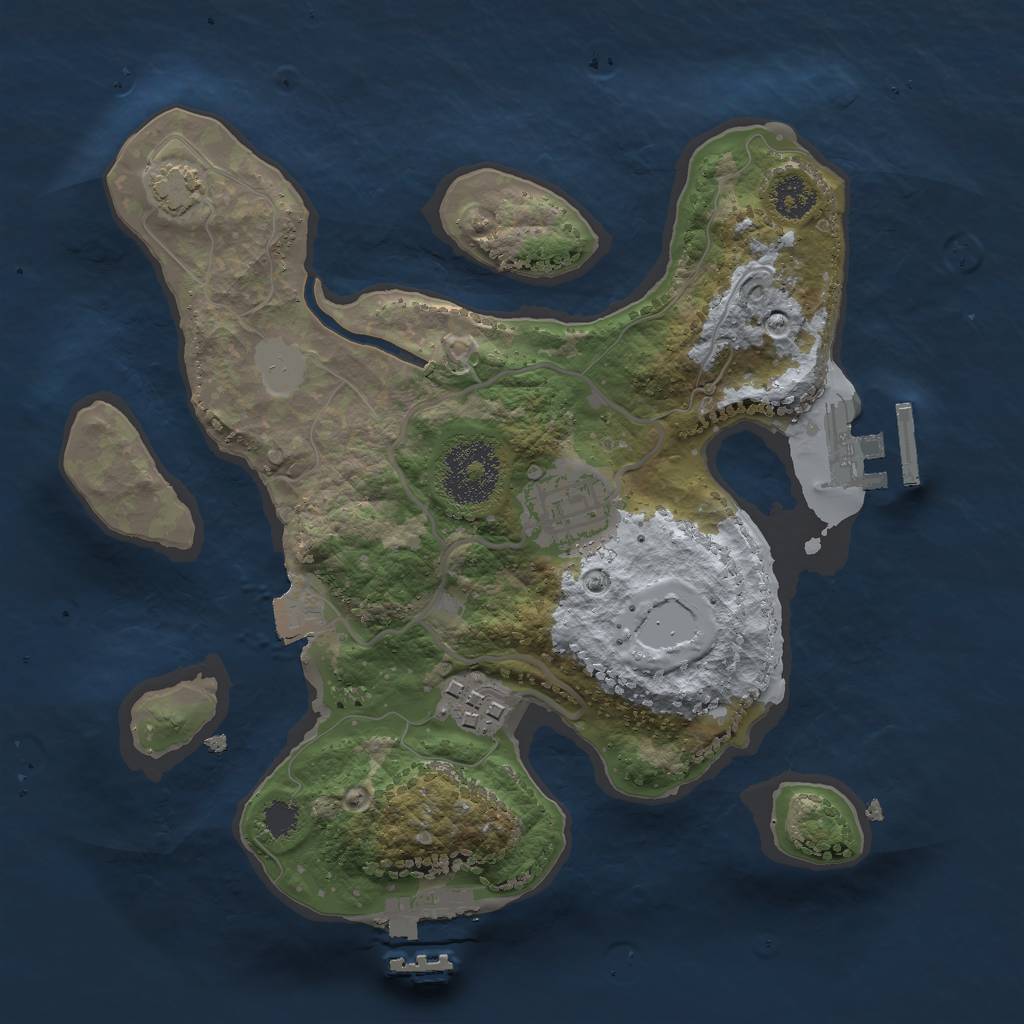 Rust Map: Procedural Map, Size: 2500, Seed: 648083409, 8 Monuments