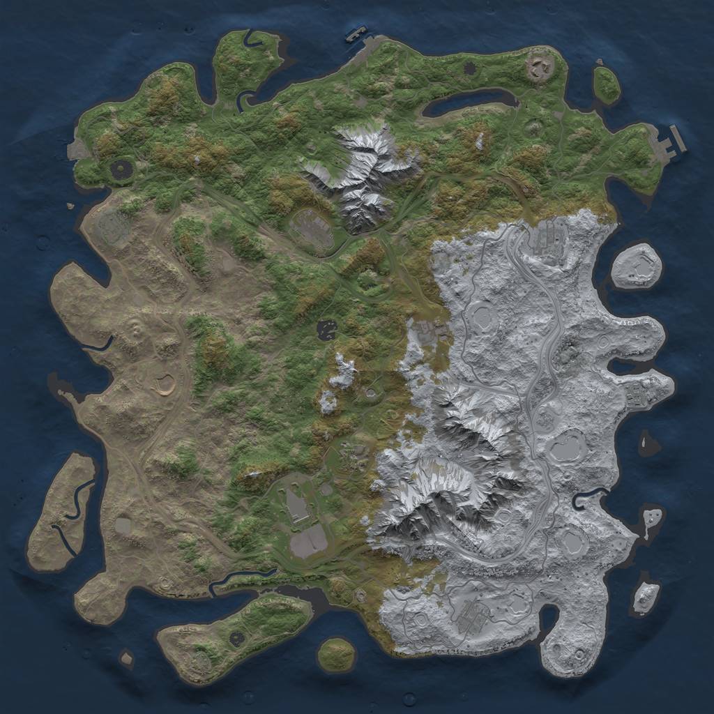 Rust Map: Procedural Map, Size: 5000, Seed: 1859582849, 19 Monuments