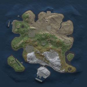 Thumbnail Rust Map: Procedural Map, Size: 2500, Seed: 327847897, 10 Monuments