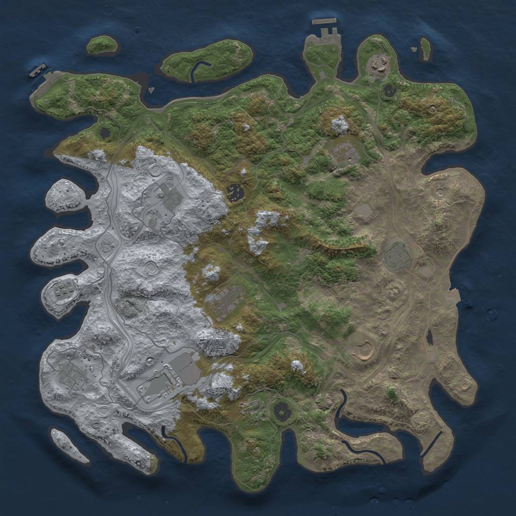 Rust Map: Procedural Map, Size: 4250, Seed: 226002079, 19 Monuments