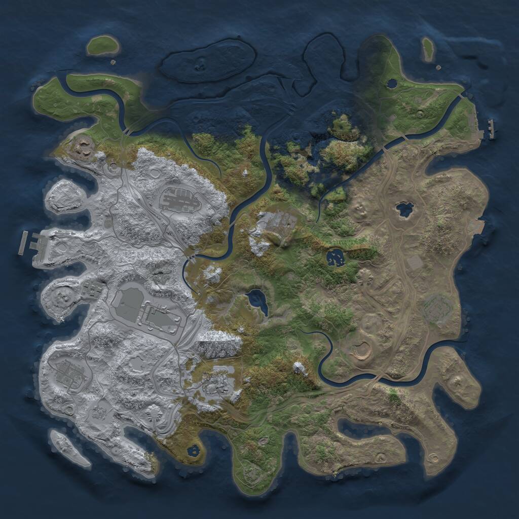 Rust Map: Procedural Map, Size: 4250, Seed: 226002079, 16 Monuments